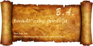 Benkóczky Apród névjegykártya